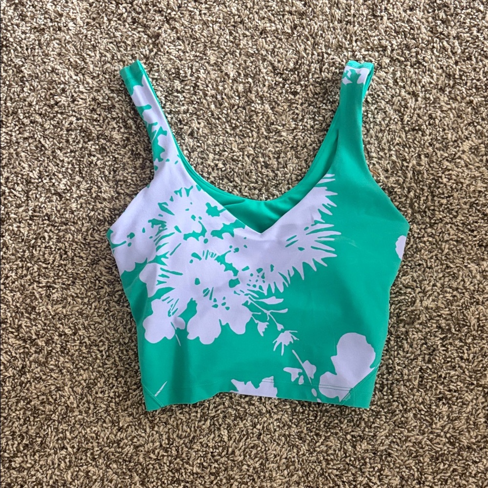 lululemon athletica Teal and White Floral Sports Bra